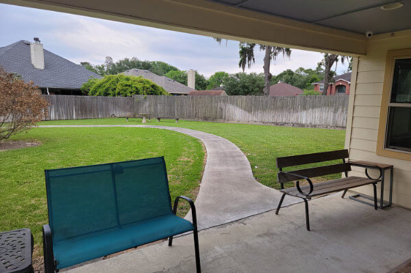 Memory Care Facility Backyard and Benches