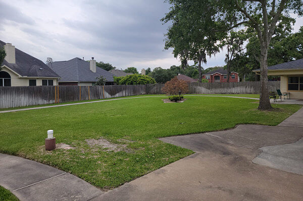 Backyard Walking Path at Cypress Assisted Living's Memory Care Facility in Cypress, Texas