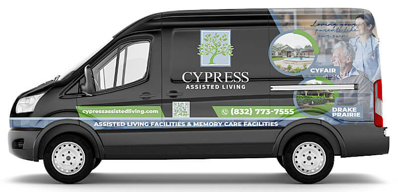 Cypress Assisted Living van used for helping Drake Prairie Lane memory care residents